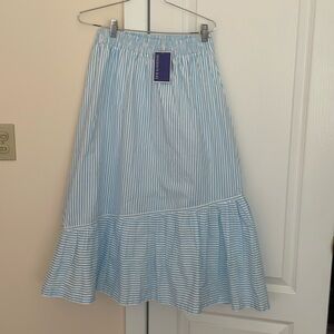 NWT Addison Bay laguna skirt in white/ blue stripe
